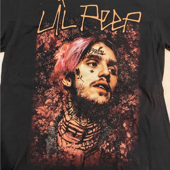 Lil Peep Rapper Hip Hop Artist Short Sleeve T-Shirt Black Sz Small Women’s Tee - Picture 2 of 7